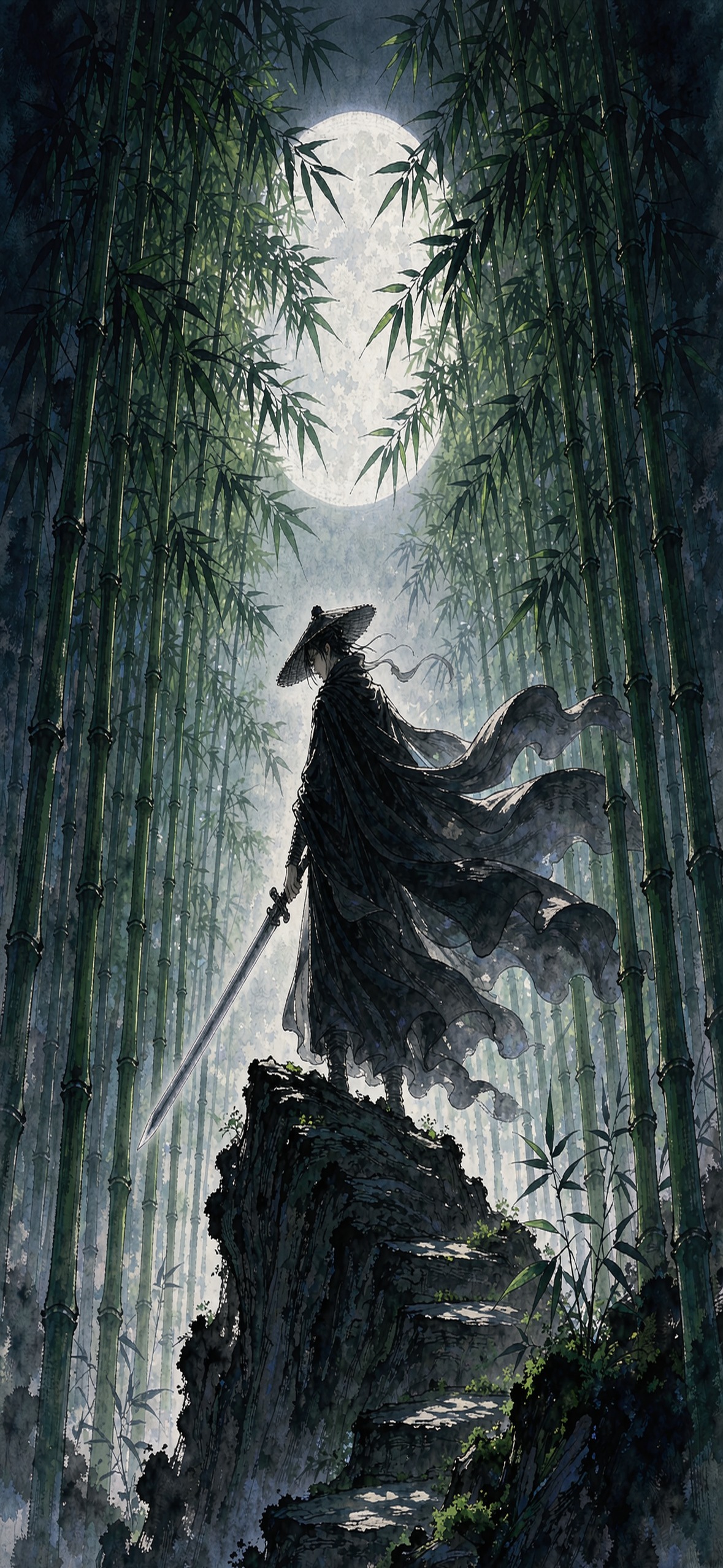 竹林剑影 · 1179×2556 动漫壁纸