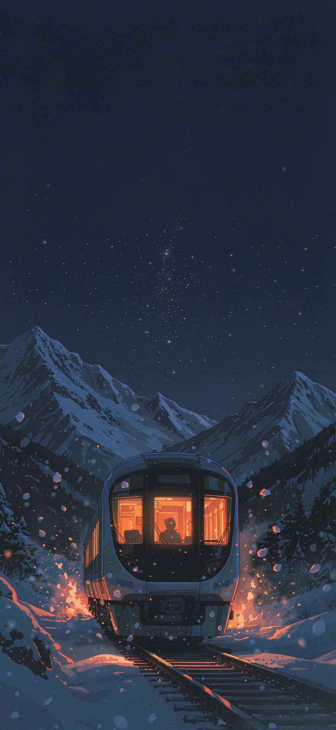 雪山列车 · 1179×2556 动漫壁纸