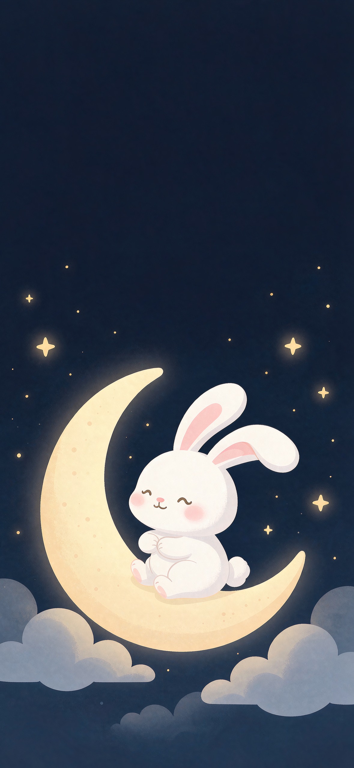 月上小兔 · 1179×2556 卡通壁纸