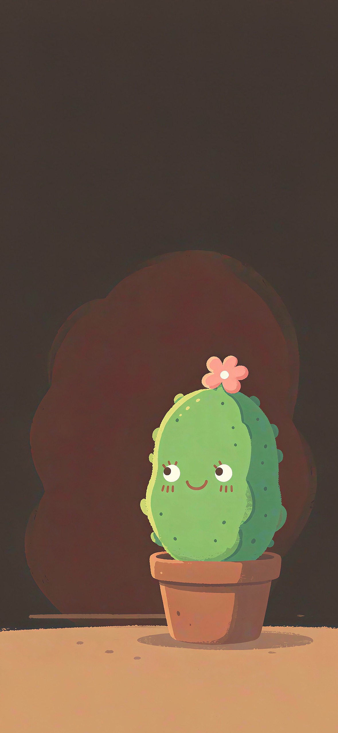微笑仙人掌 · 1179×2556 卡通壁纸