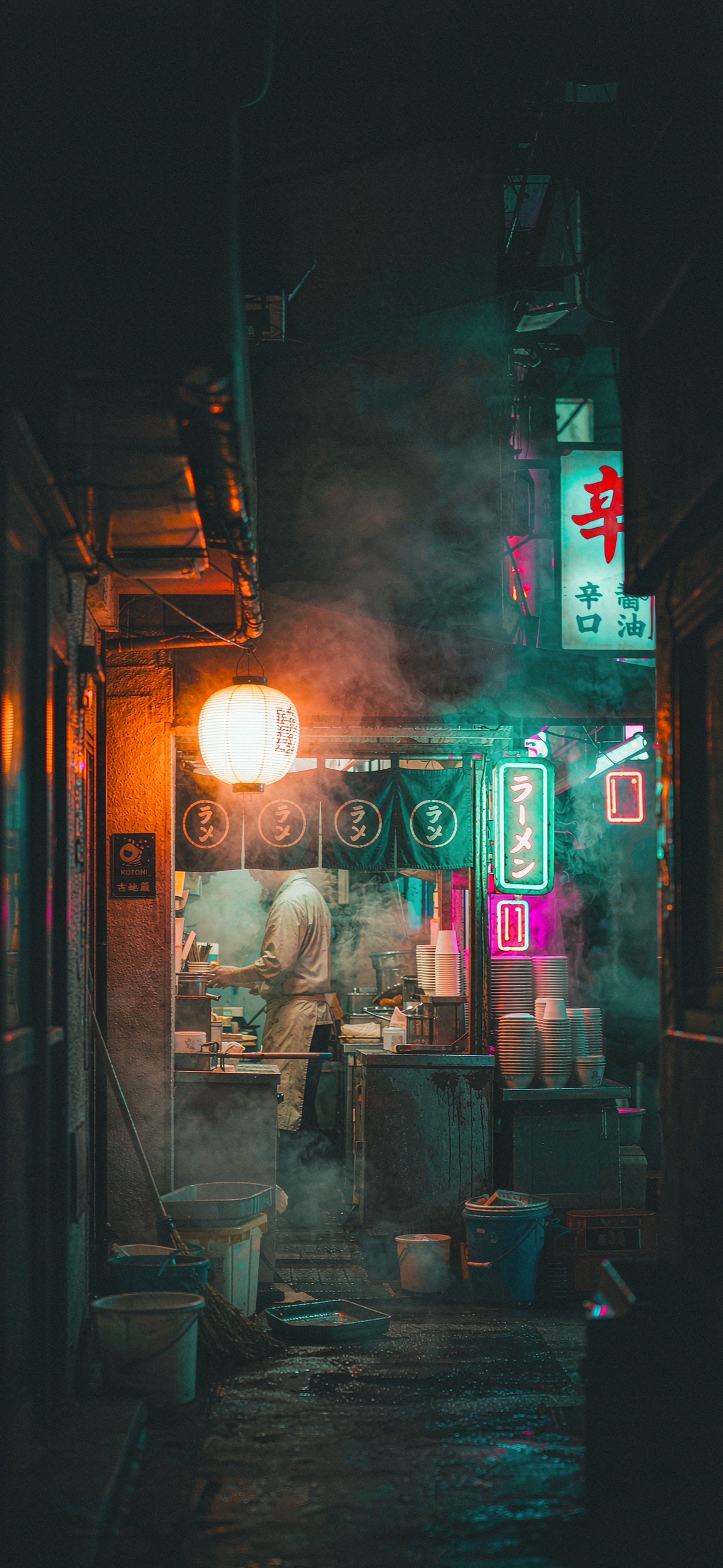 深夜拉面摊 · 1179×2556 赛博朋克壁纸