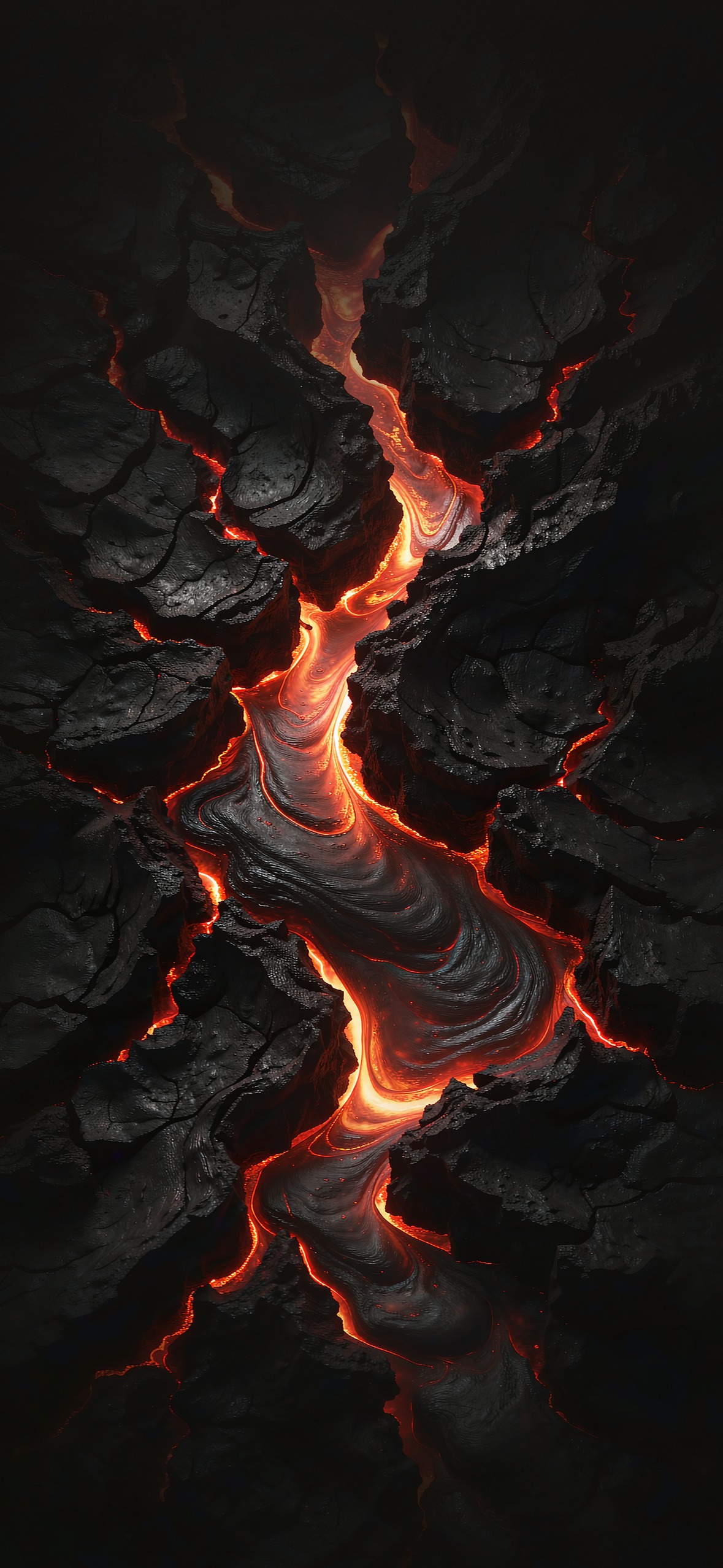 黑曜熔岩 · 1179×2556 暗黑壁纸