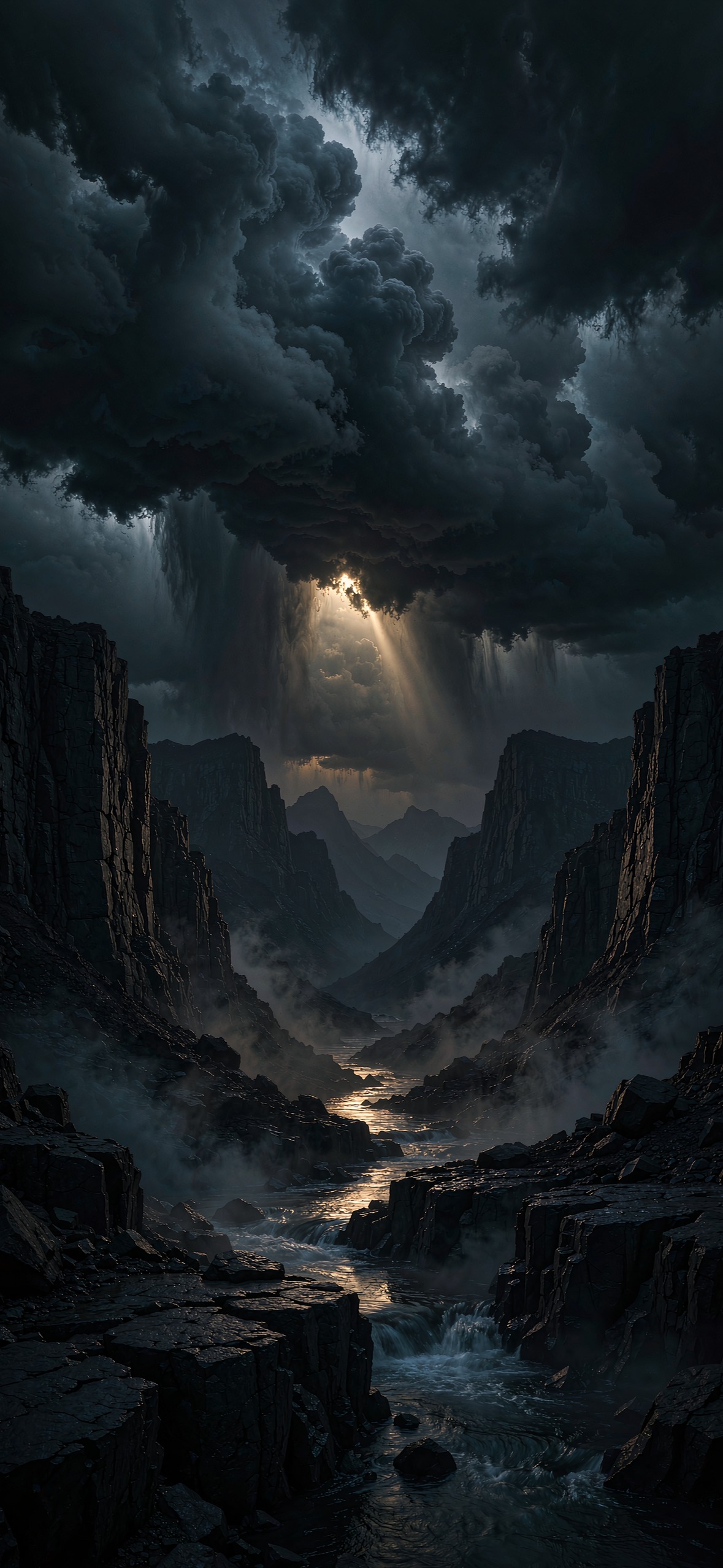 雨前山谷 · 1179×2556 暗黑壁纸