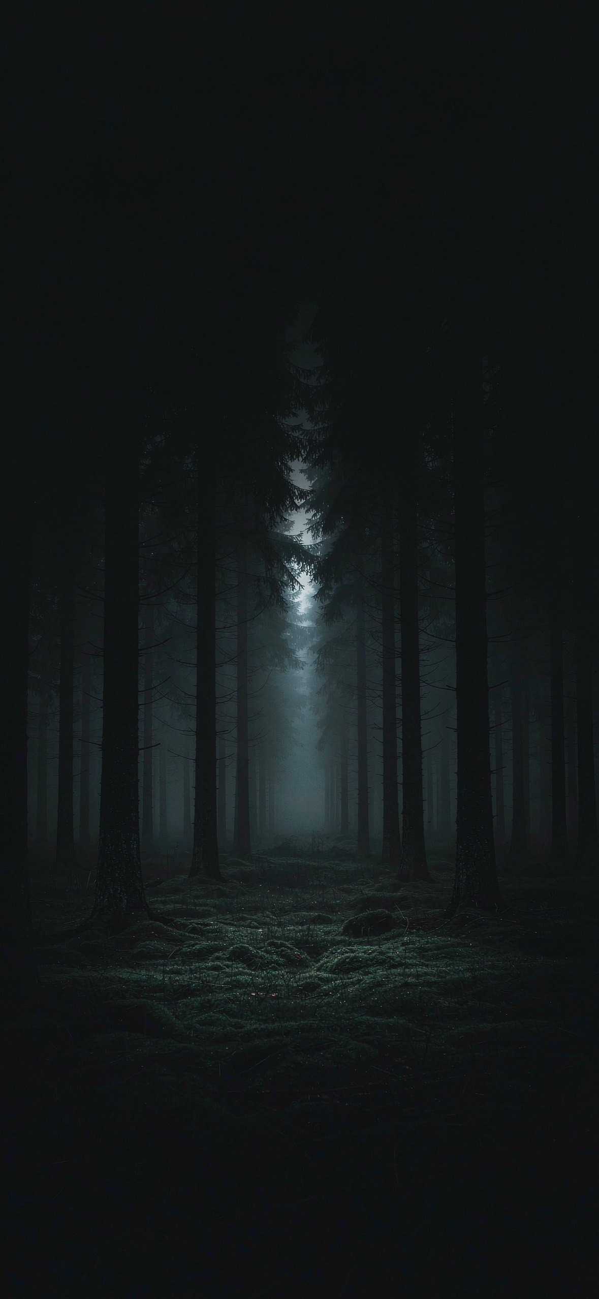 雾林月光 · 1179×2556 暗黑壁纸